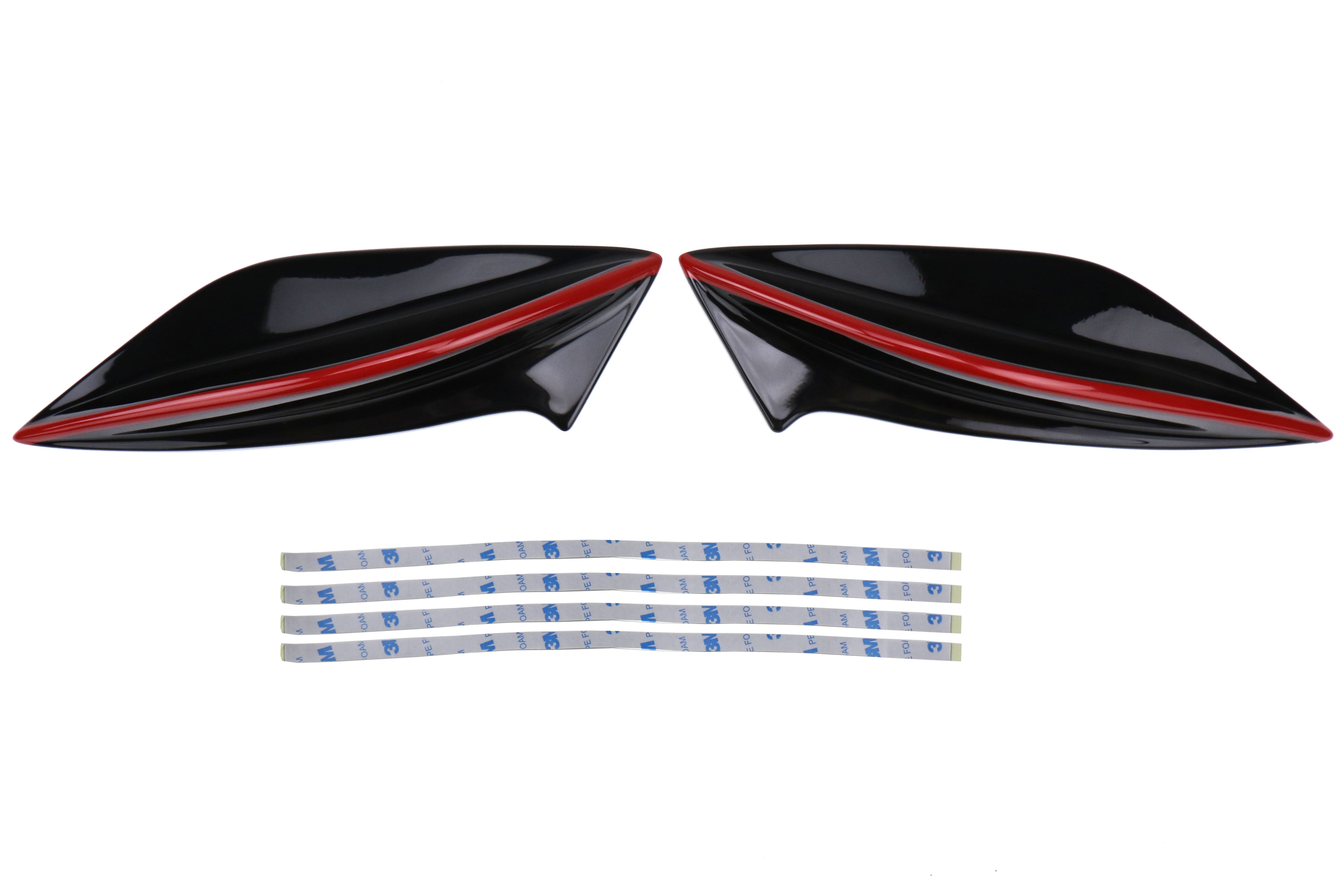 OLM STI Redline Spoiler Side Fins - 2015-2021 Subaru STI / WRX (With STI Wing)